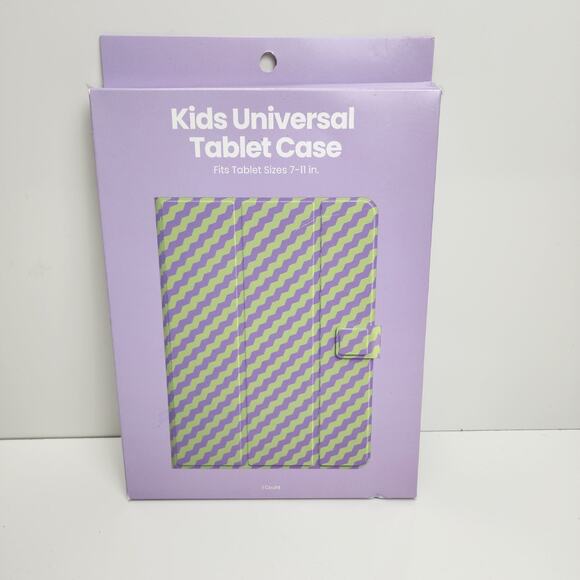 GEMS Kids Universal Purple & Green Swirls Tablet Case Adjustable View Fits 7-11" - Picture 1 of 5